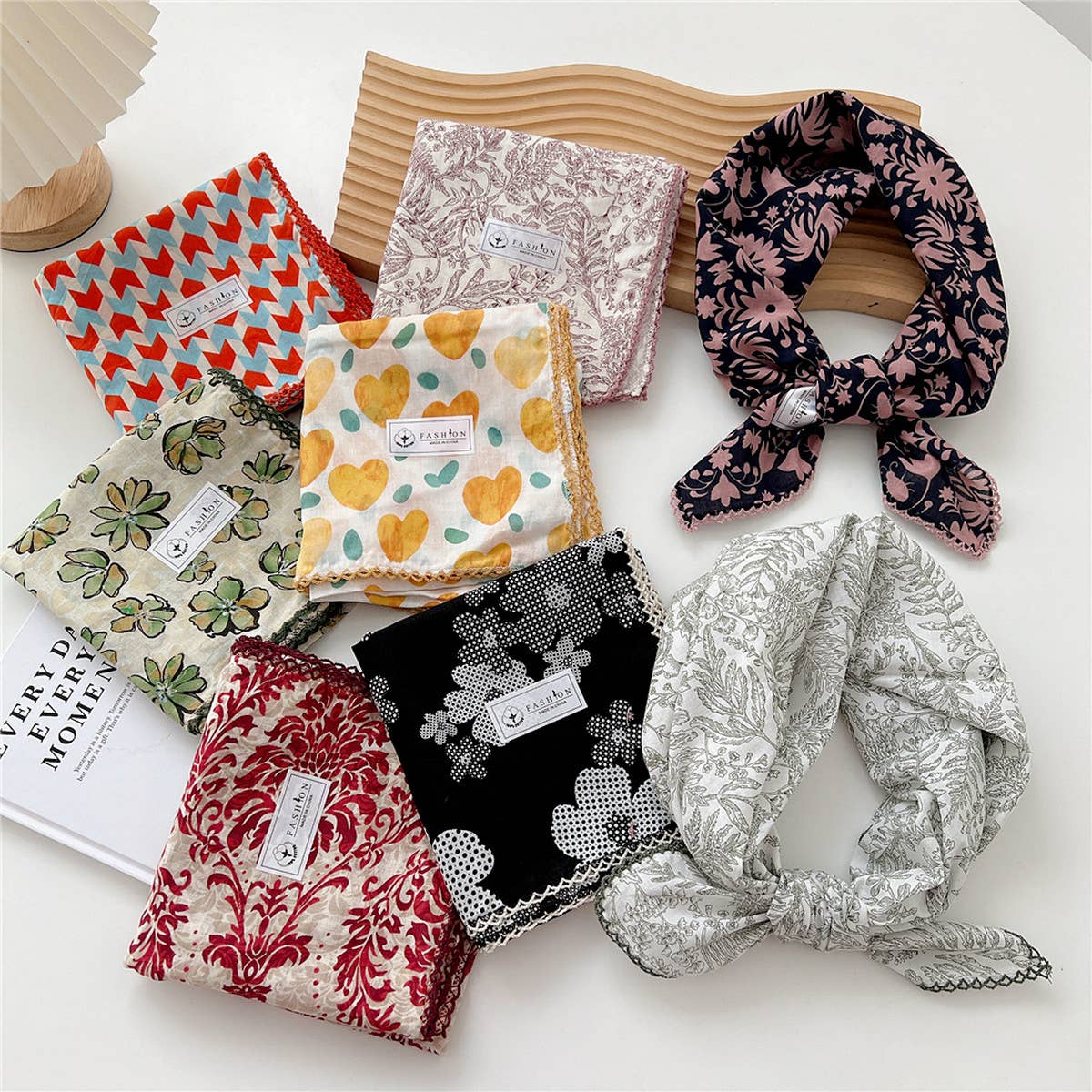 Cotton Linen Square Scarf for Women¡¯s Neck Wrap