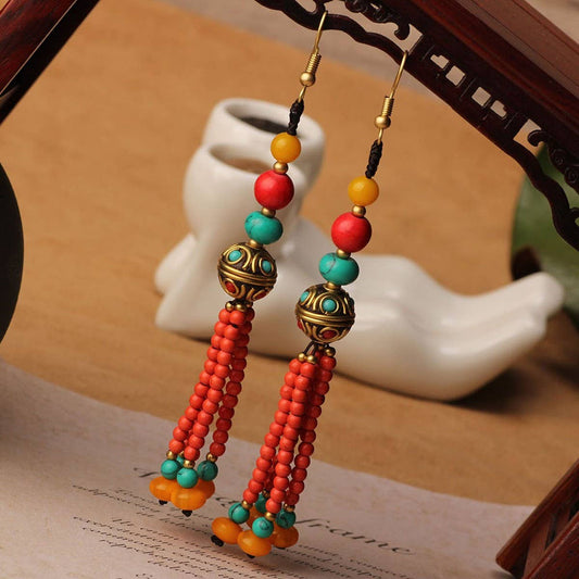RETRO ETHNIC STYLE FASHION HAND-WOVEN EARRINGS_CWAJE3987