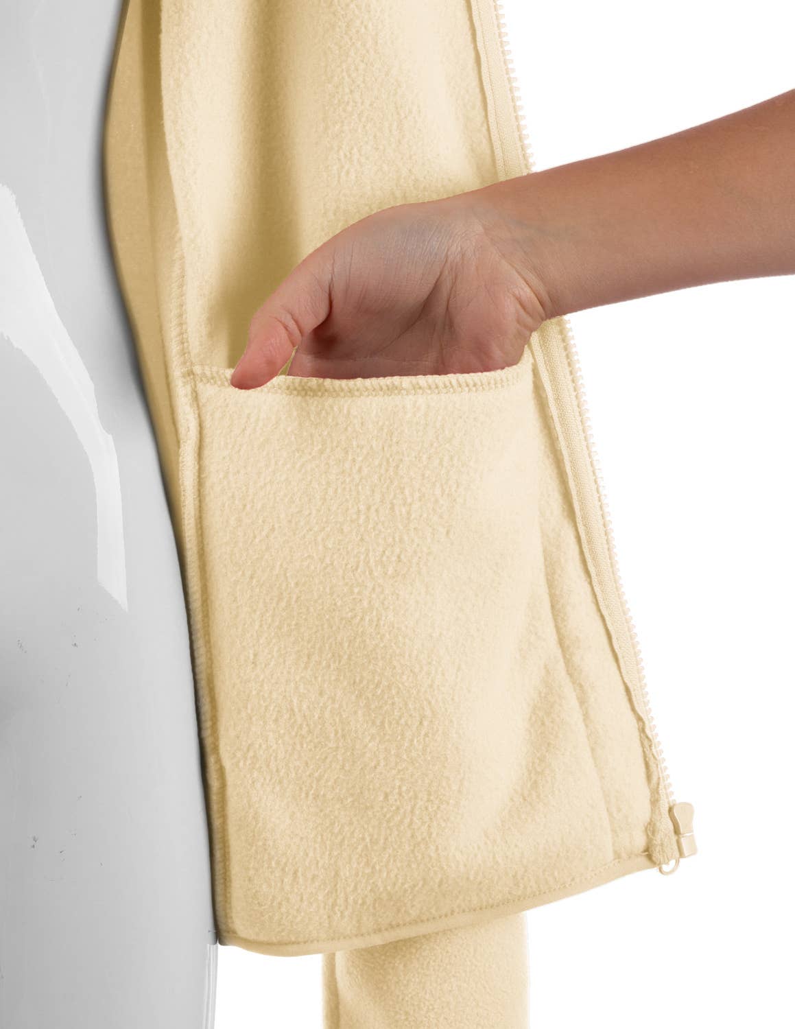 CWOJA693_Long Sleeve Full-Zip Thermal Basic Fleece Jacket