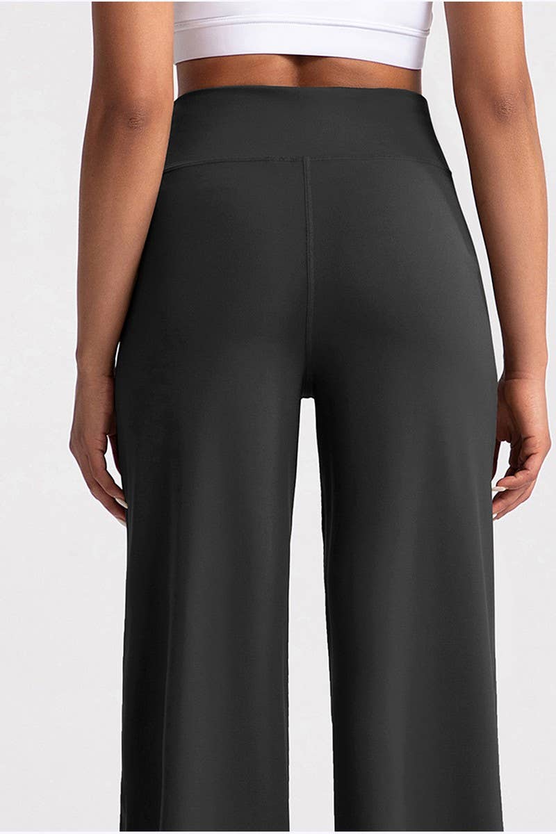 CWBLP1505_STRAIGHT DRAWSTRING HIGH WAIST LOOSE SWEATPANTS