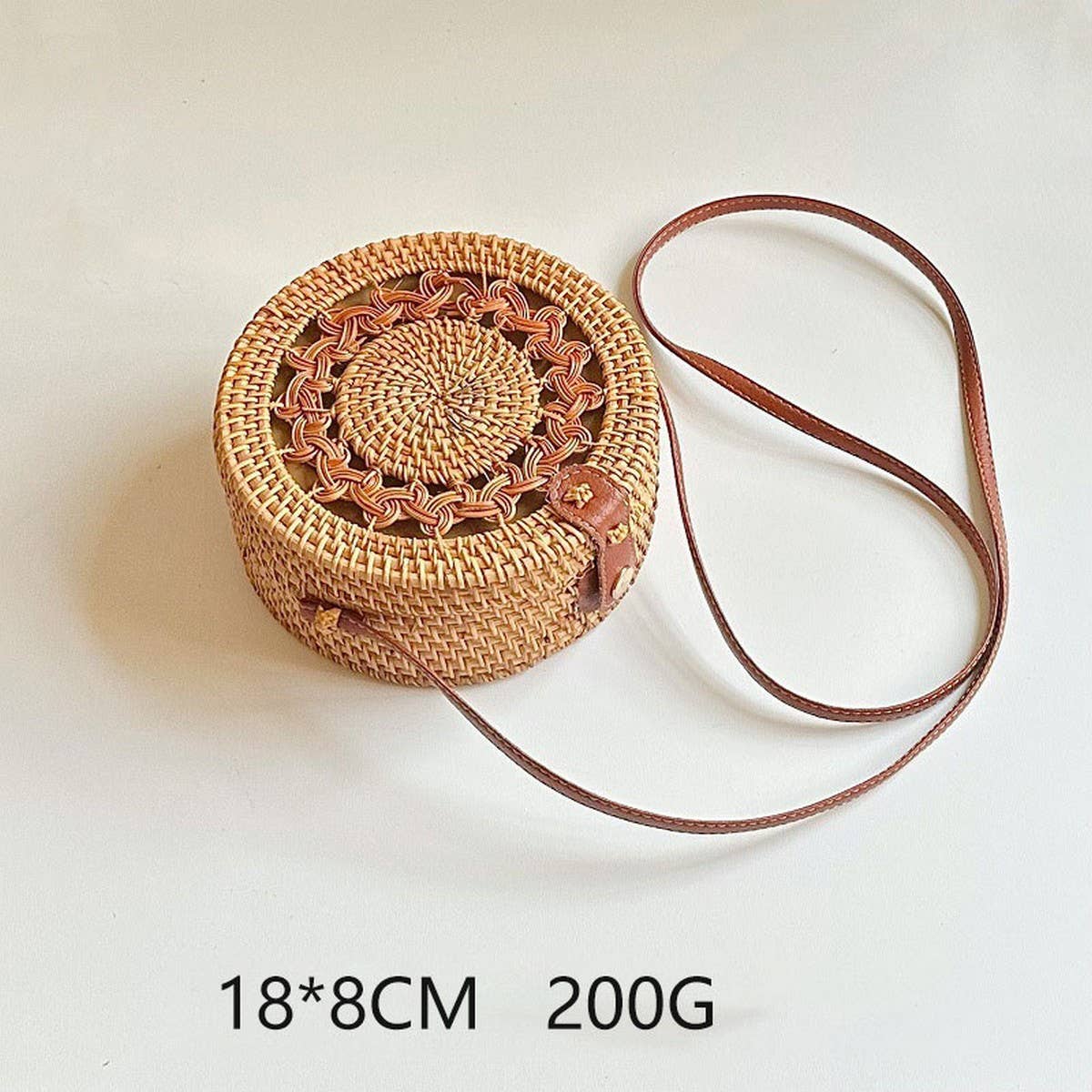 VINTAGE AUTUMN RATTAN SHOULDER CROSSBODY BAG