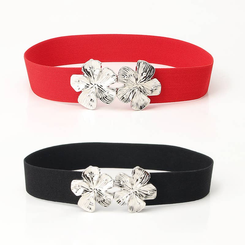 Fashionable flower-buckle decorated belt