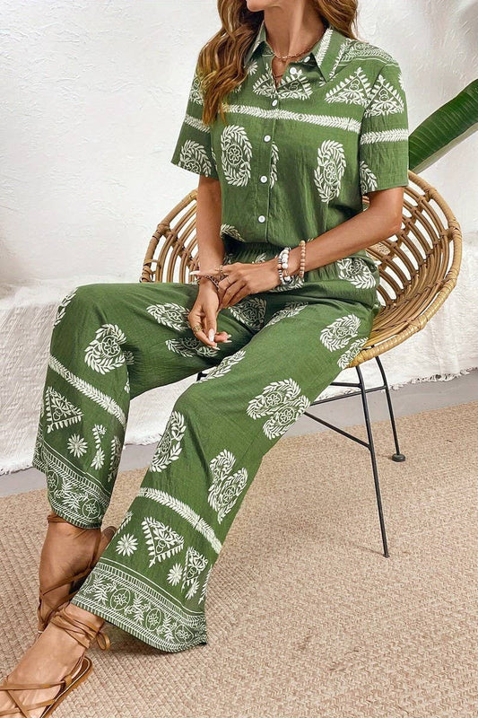 CWSTB2161_LIGHTWEIGHT PRINTED SHIRT & WIDE-LEG PANTS SET