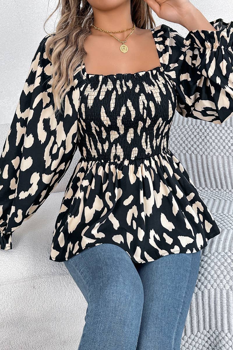 CWTBLL2652_LONG SLEEVE SHIRT WITH SQUARE COLLAR WOODEN EARS