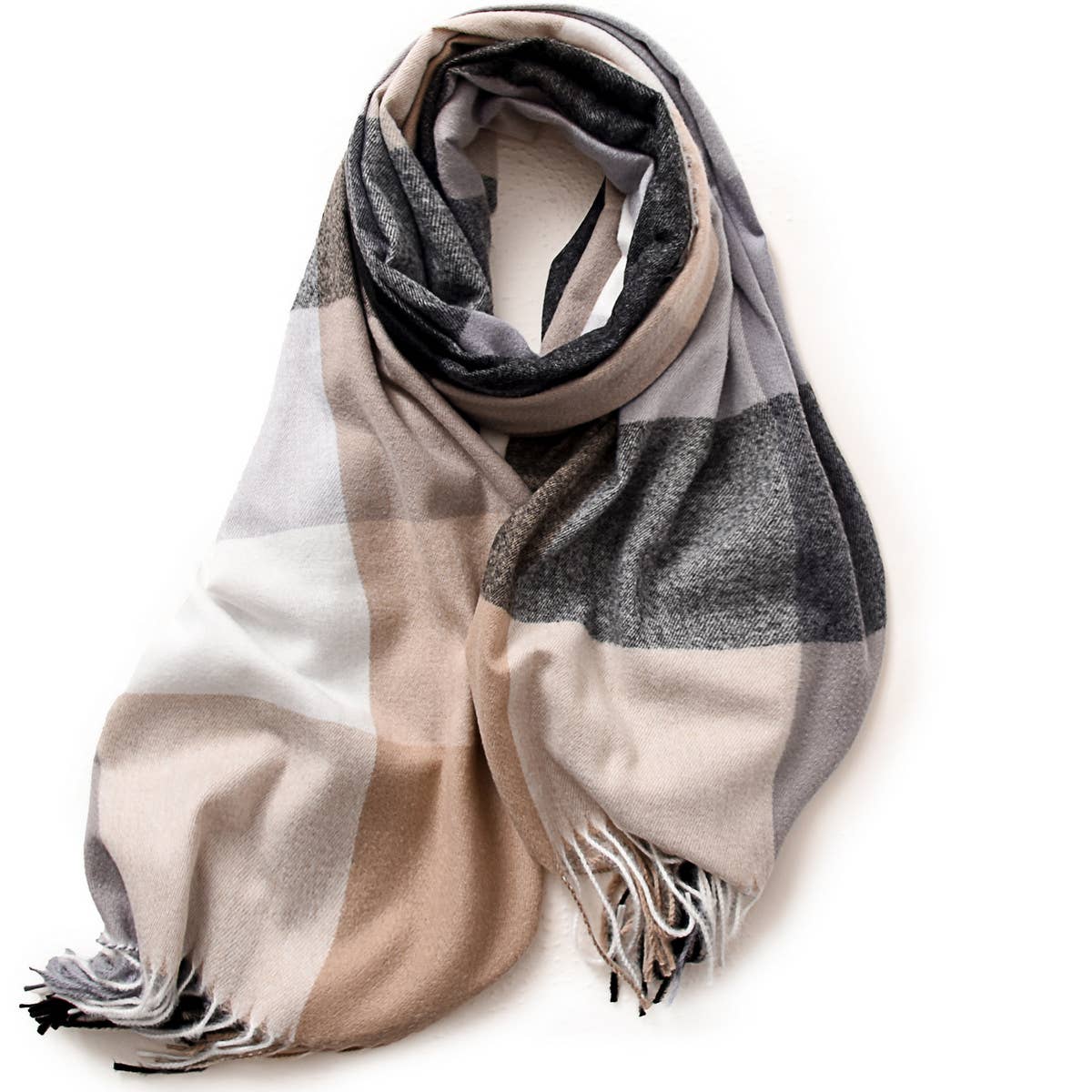 Elegant Plaid Shawl - Winter Scarf for Women
