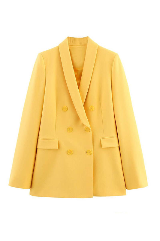 CWSBSL0164_SPRING TUXEDO COLLAR SUIT JACKET + PANTS SET