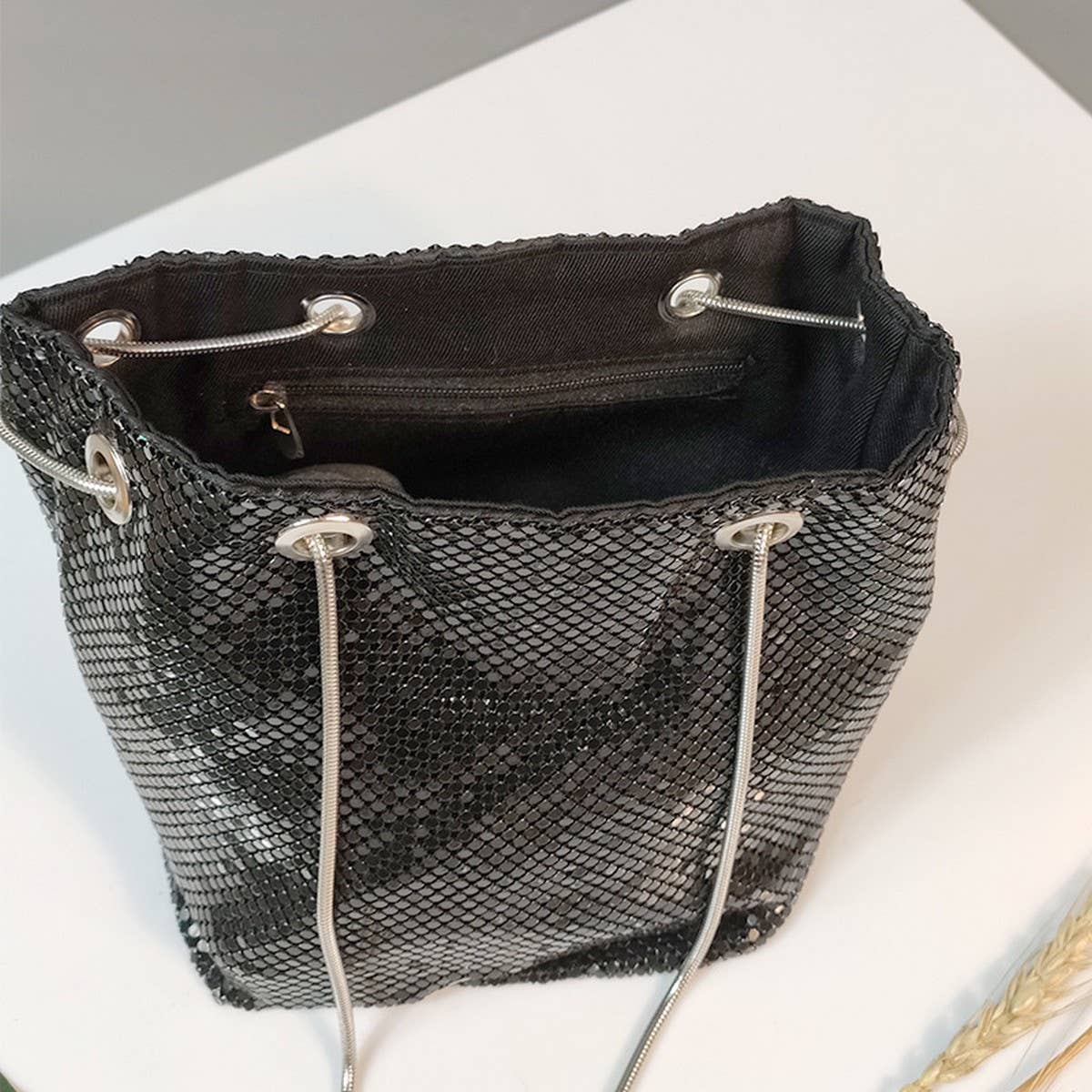 FASHIONABLE RHINESTONE EVENING BAG BUCKET BAG_CWAB3612