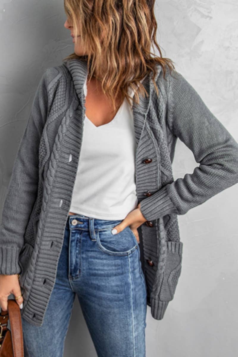 CWOCAL2185_WINTER FLEECE LONG-SLEEVED BUTTON-UP CARDIGAN