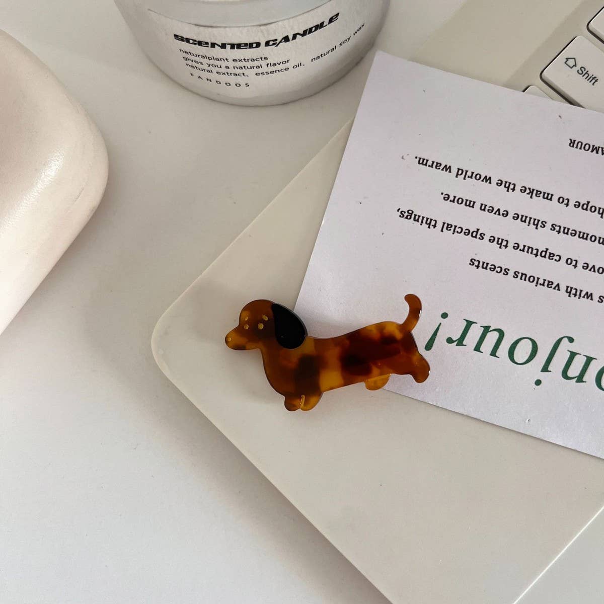 CWAHA07740_CUTE DOG ANIMAL ACETATE HAIR CLIP FOR GIRLS