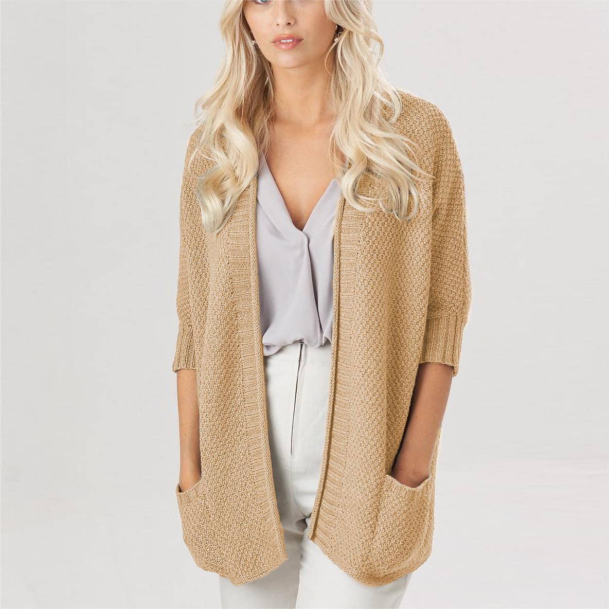 COMMUTER OL LARGE SIZE LOOSE KNIT CARDIGAN