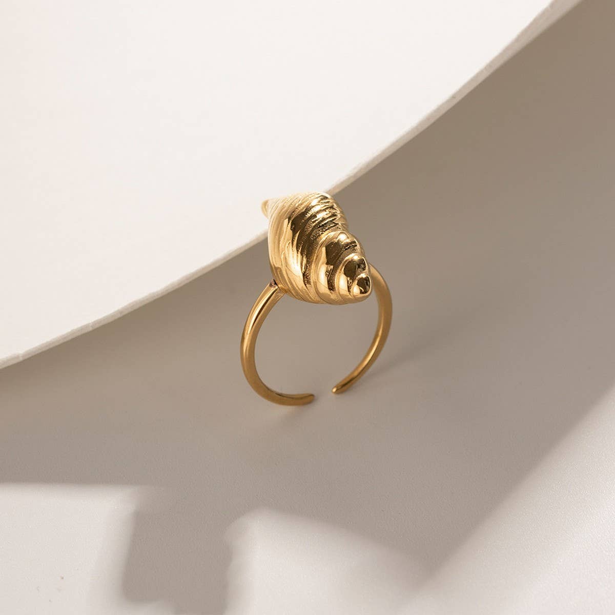 STAINLESS STEEL CONCH RING OCEAN THEME JEWELRY_CWAJE1225