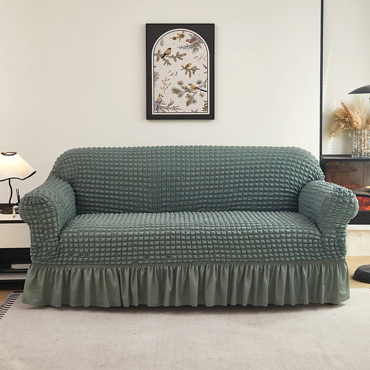 Puckered Skirt Sofa Cover, Thick & Stretchy_CWMM8321