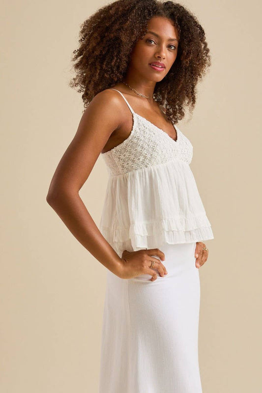 CWTTK1145_LACE TRIM V-NECK CAMI LOOSE CROP TOP