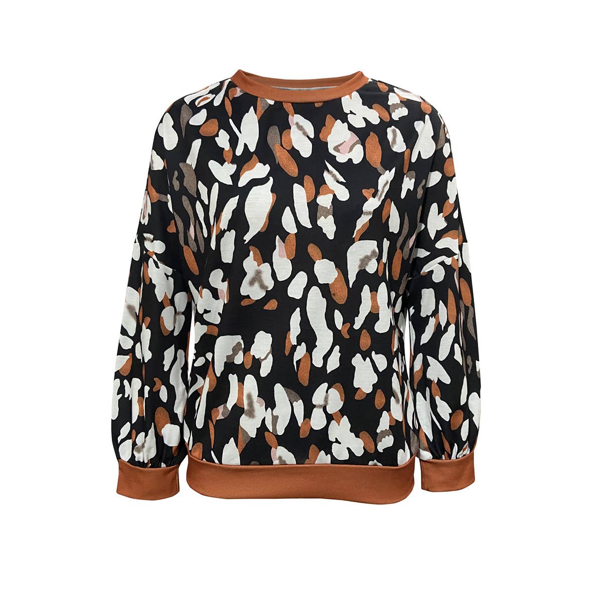 CREWNECK LANTERN SLEEVE PRINTED HOODIE