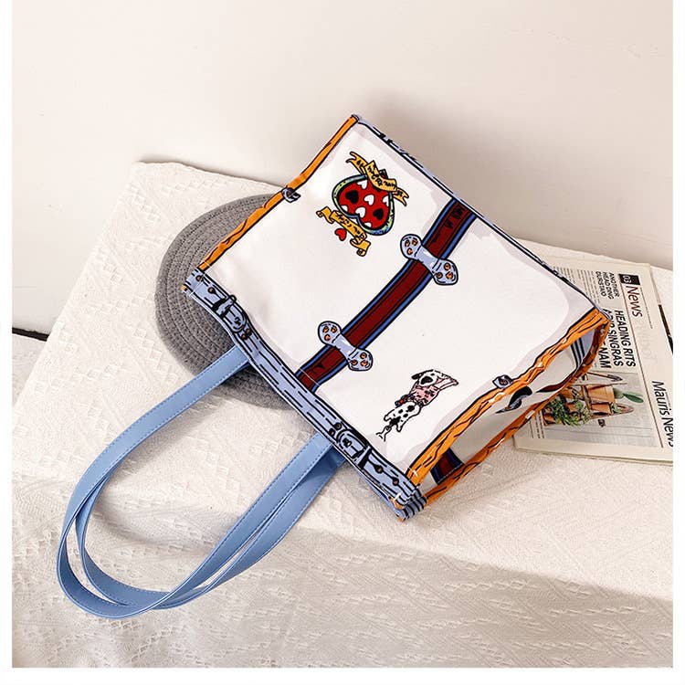 Canvas versatile and large-capacity handbag
