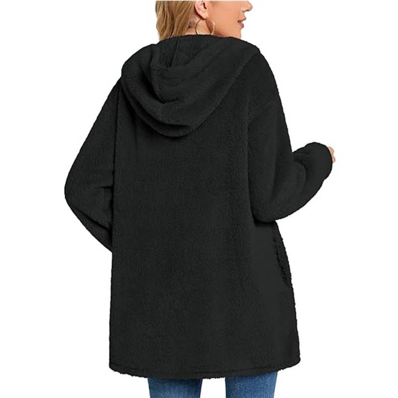 FLEECE BUTTON POCKET CARDIGAN CASUAL COAT