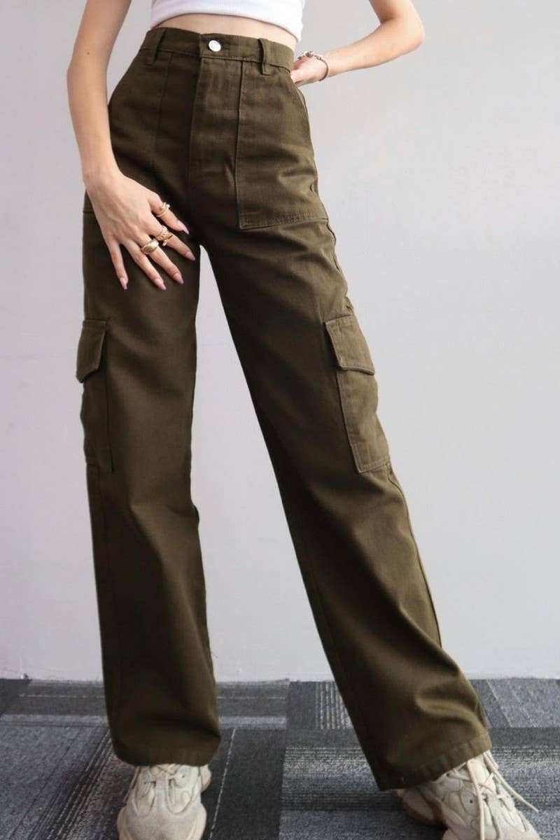 CWBLP1487_MID-RISE THREE-DIMENSIONAL POCKET OVERALLS