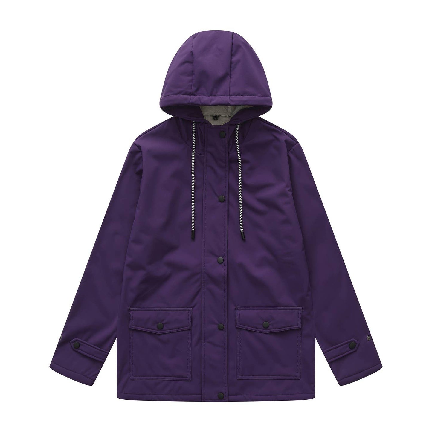 Composite fleece waterproof hooded windbreaker