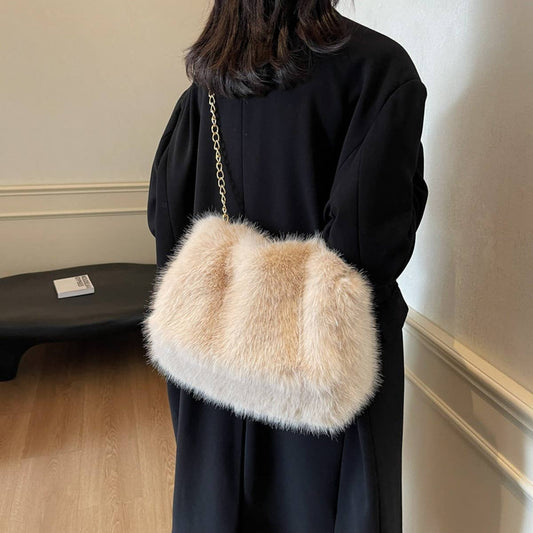 WINTER LEISURE SHOULDER BAG MESSENGER PLUSH BAG_CWAB4014