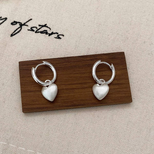 VALENTINE'S DAY HIGH-END FROSTED HEART EARRINGS