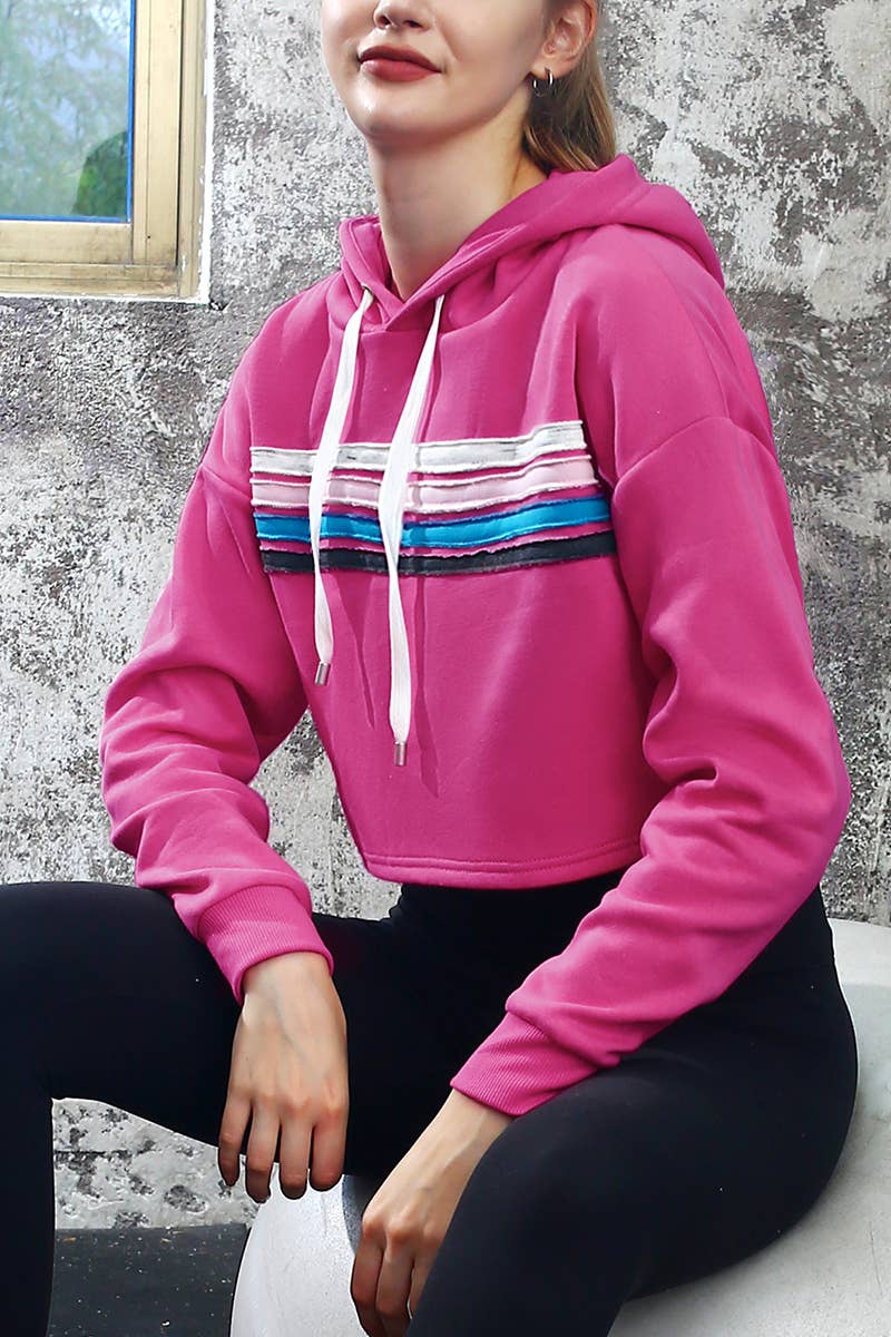 CWOHOL426_Lightweight Pullover Hoodie Cropped Sweatshirt