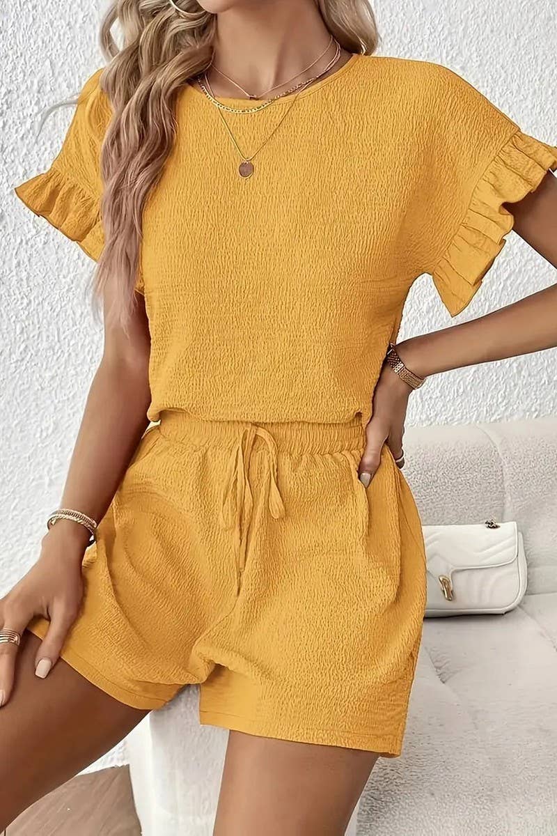 CWSTB2053_CASUAL TOP AND DRAWSTRING SHORTS SET