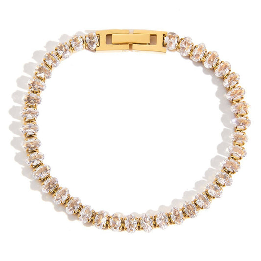 Zircon Titanium Steel Bracelet, No Fade, Luxury_CWAJE4733