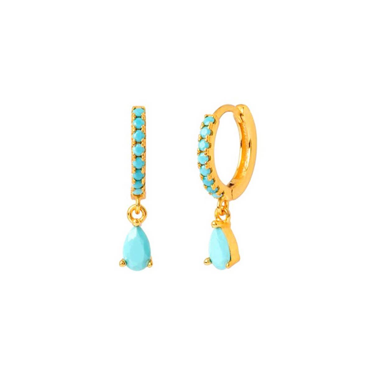 LIGHT LUXURY TEARDROP DIAMOND FRENCH EARRINGS