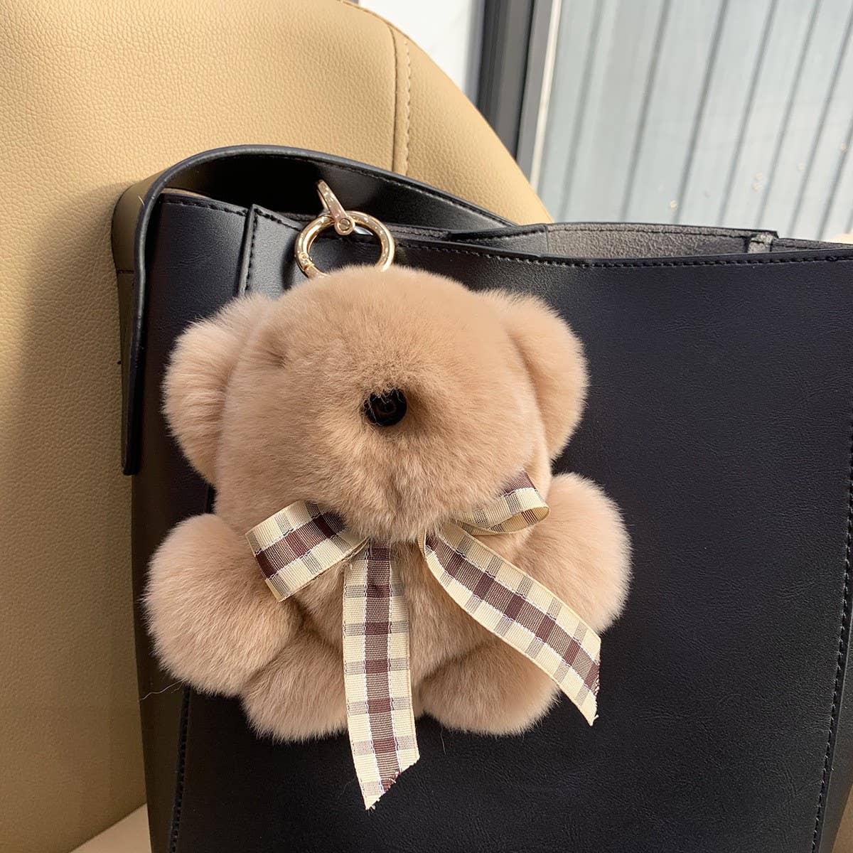 CUTE BEAR DOLL FUR BAG PENDANT CAR KEYCHAIN