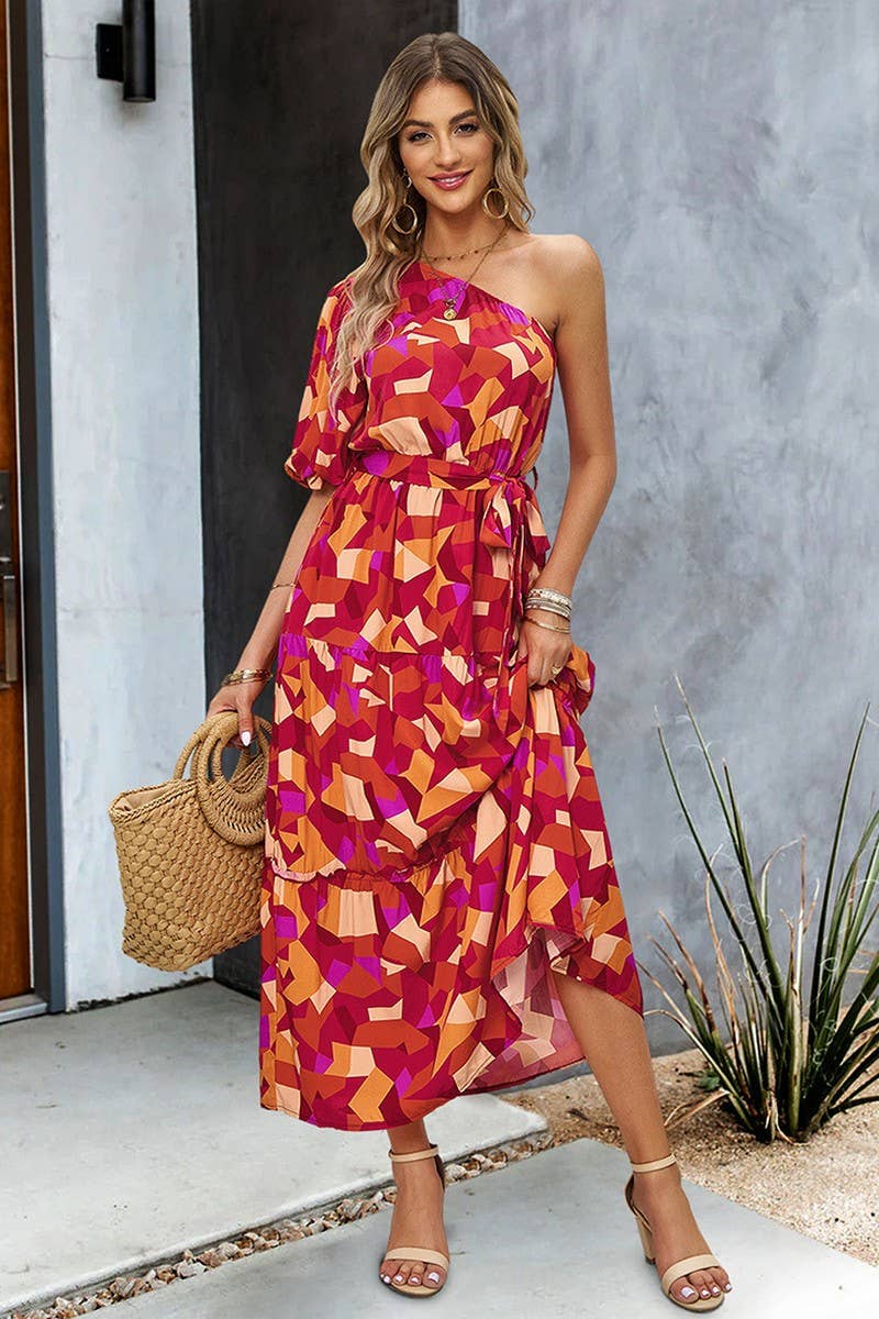 CWDMD4609_SUMMER ELEGANT ONE-SHOULDER MAXI DRESS