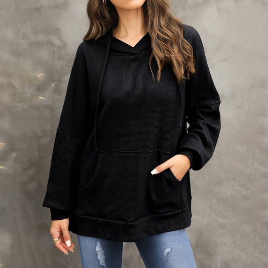 CASUAL TEXTURED HOODIE WITH LARGE POCKET HOODIE