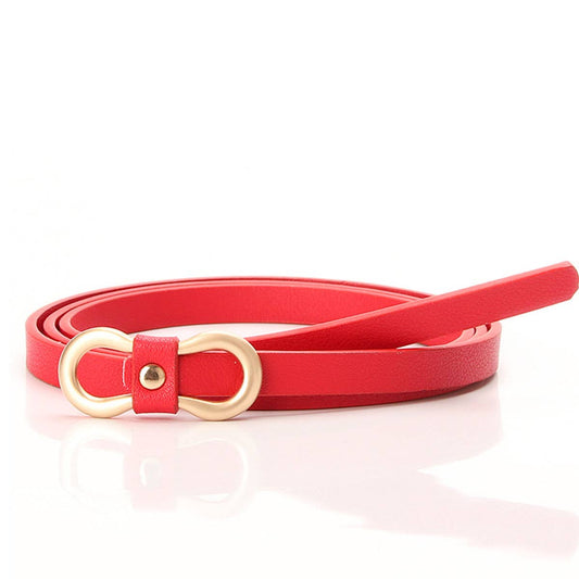 Fashionable versatile PU leather thin waist strap