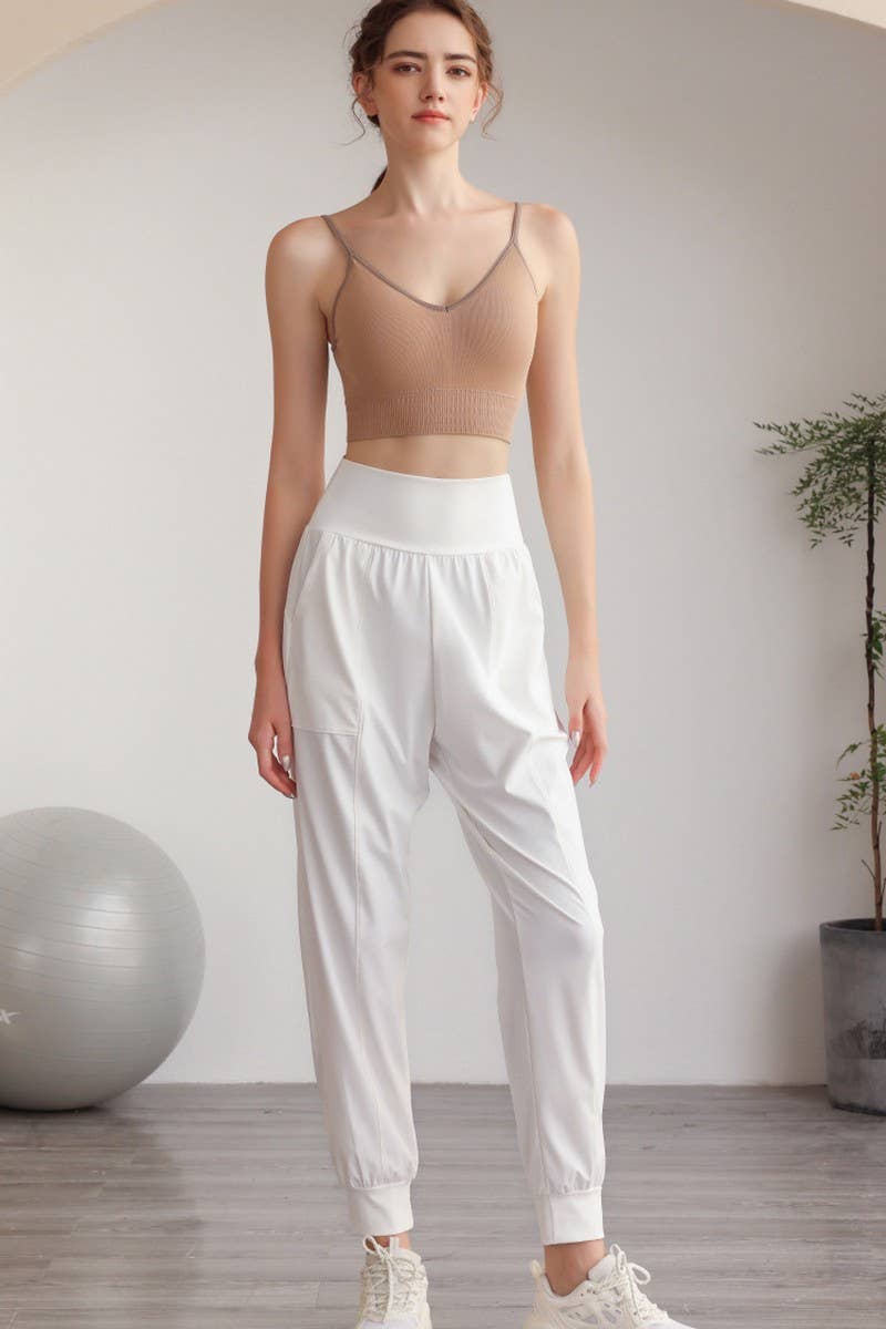 CWBLP0640_HIGH WAIST BREATHABLE YOGA CASUAL SWEATPANTS