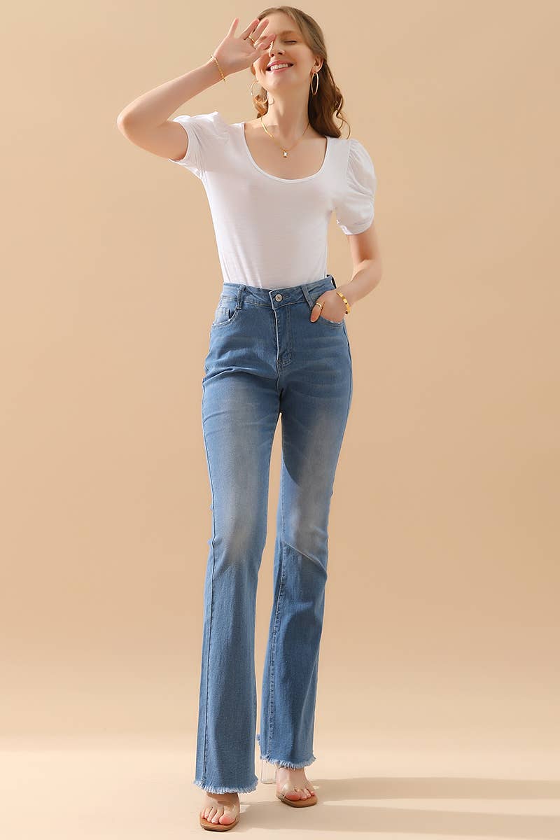 CWSBS0006-B_U NECK PUFF SHORT SLEEVED TIGHT FITTING BODYSUIT