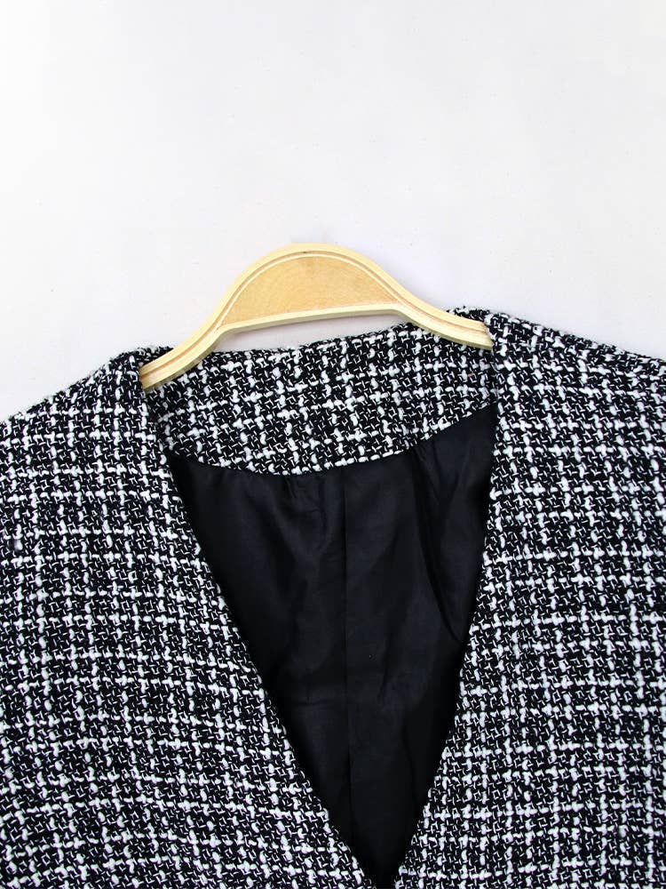 CASUAL KNITTED WOOLEN PEARL BUTTON CARDIGAN