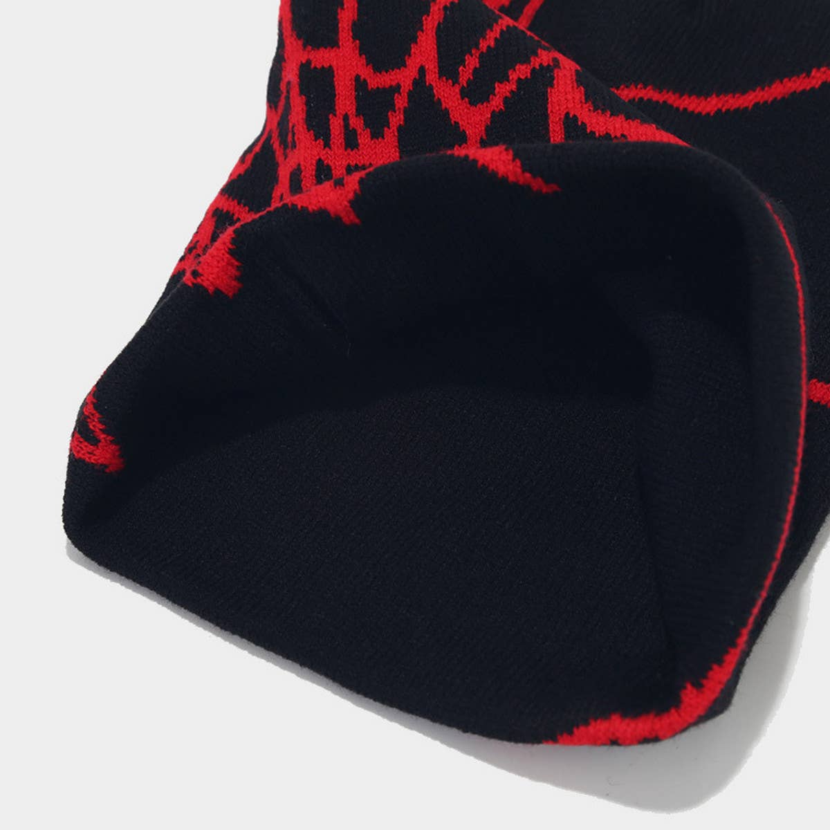 OUTDOOR SPIDER WEB JACQUARD KNITTED HAT_CWAH1599