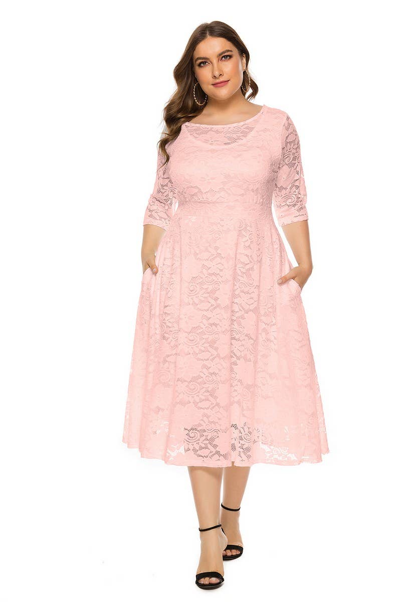 CWDMD3207_PLUS SIZE LACE POCKET EVENING GOWN DRESS