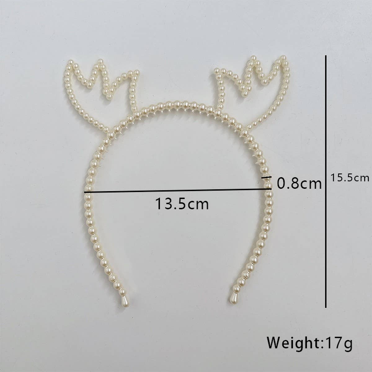 Vintage Pearl Antler Bow Headband for Girls