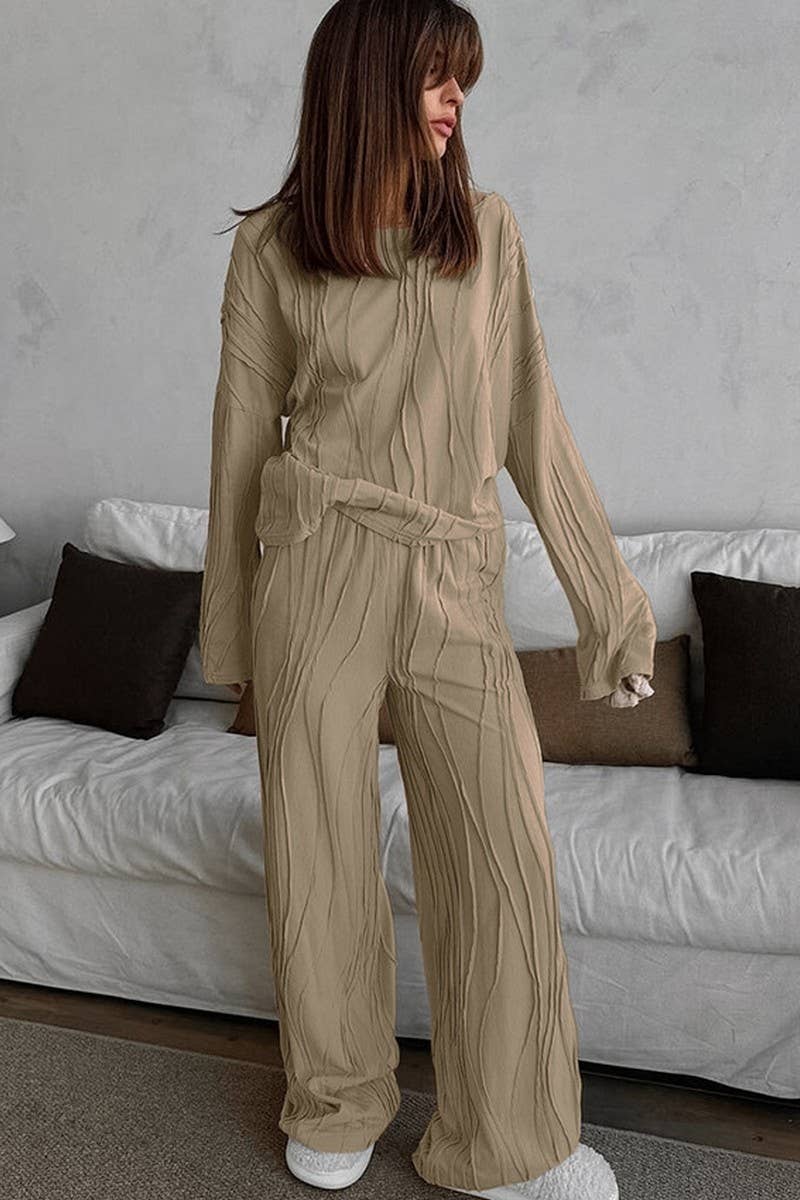 CWSPJ0277_LONG-SLEEVED AND LONG-PANTS PAJAMAS TWO-PIECE SET