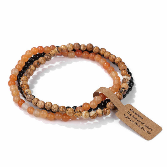 CWAJE4295_NATURAL STONE BEADS VINTAGE BRACELET