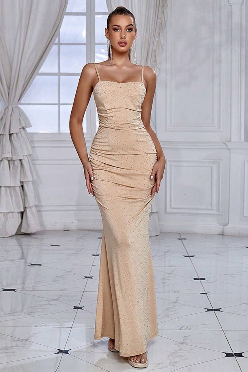 CWDMD2405_SUMMER MESH SILVER PARTY SLIP DRESS LONG