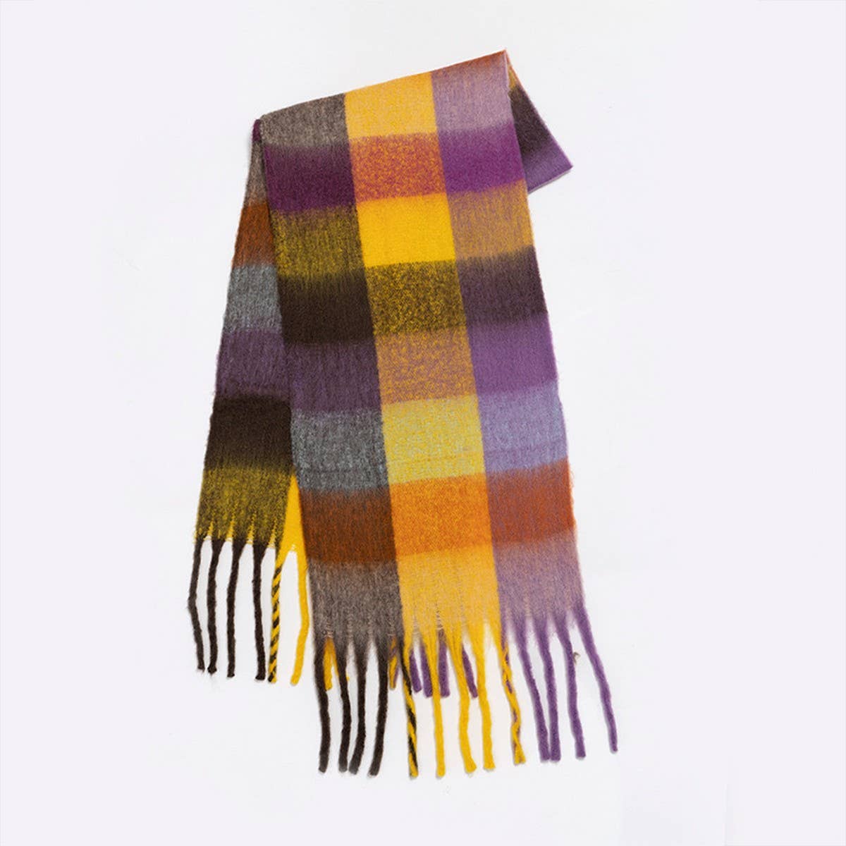 Rainbow Tassel Faux Cashmere Scarf for Winter_CWASC2360