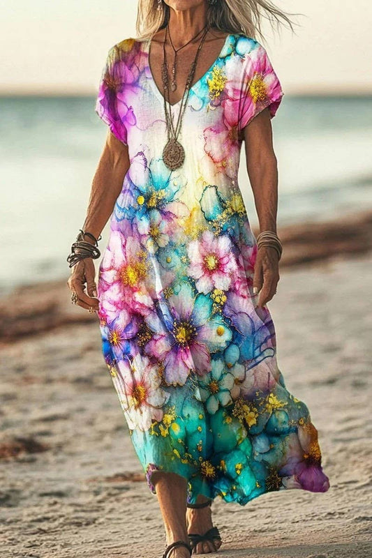 CWDMD6217_NEW SUMMER RETRO PRINT CASUAL DRESS