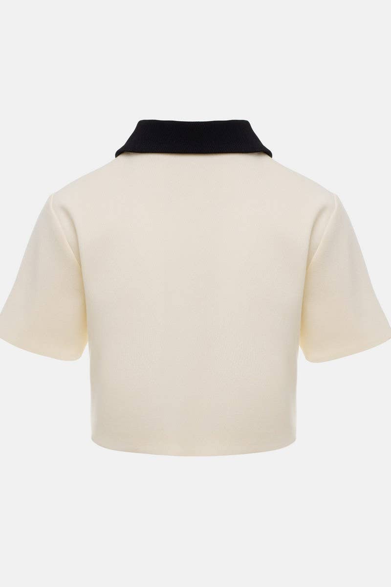 CWSTB2142_SHORT-SLEEVED SUIT TOP AND SKIRT SET