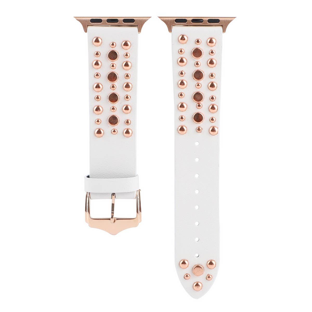 IWATCH9-1IWATCH8 GOLD RIVET GENUINE LEATHER STRAP
