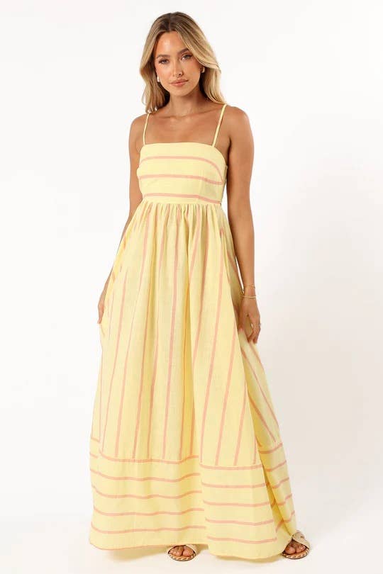 Backless swing Striped sleeveless halter dress
