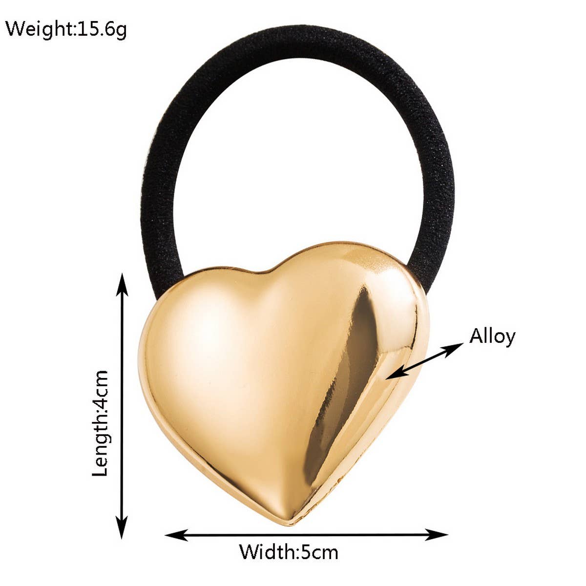 Minimalist Glossy Heart Geometric Hair Tie
