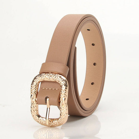 Carved metal buckle personalized fashionable belt