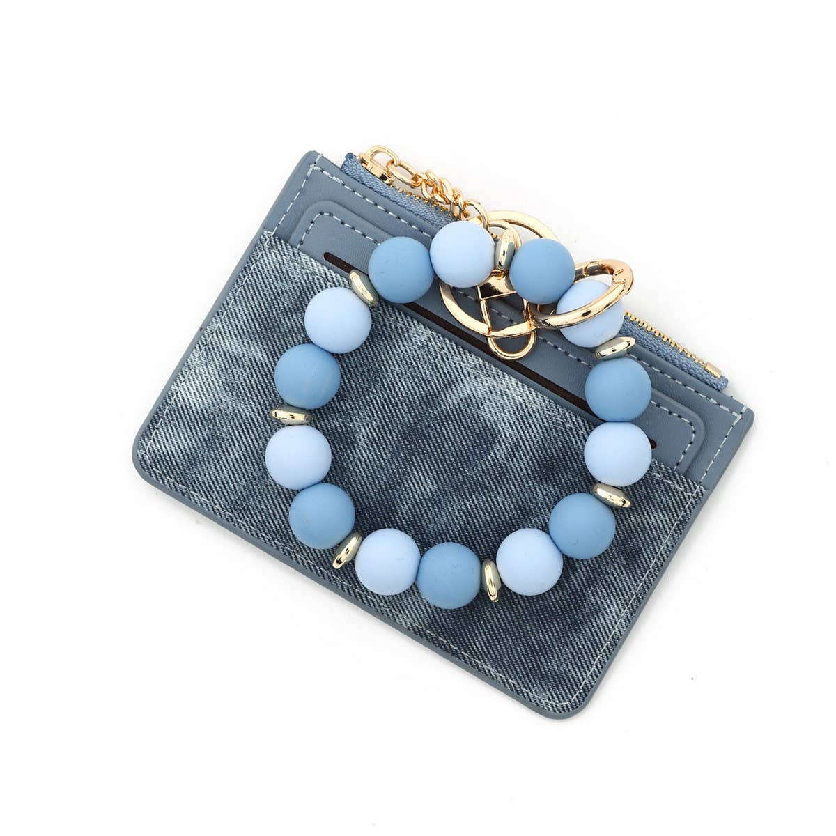 Silicone Bead Keychain Wallet ID Card Holder_CUAB00450