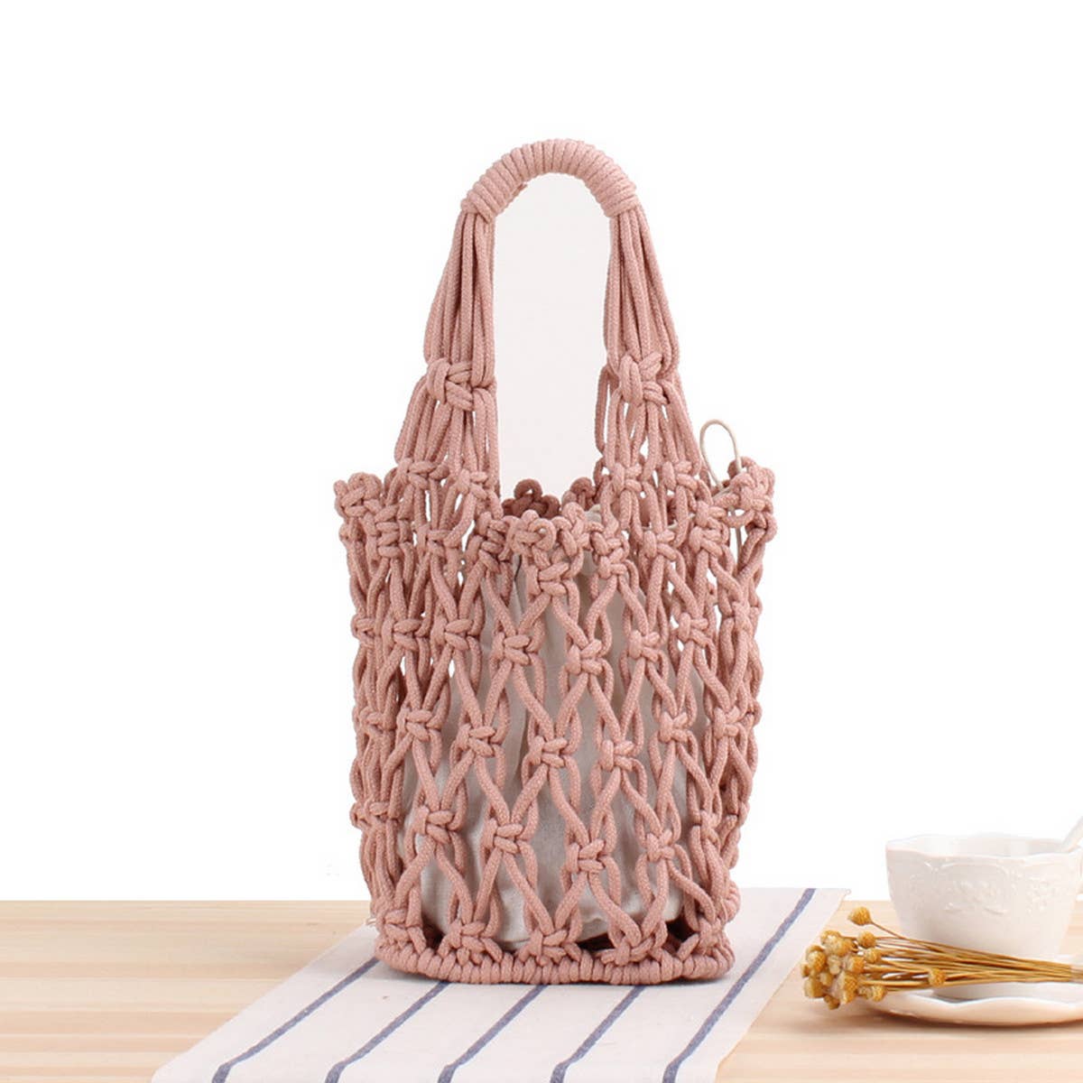PORTABLE CASUAL HOLLOW COTTON WOVEN BAG_CWAB2116